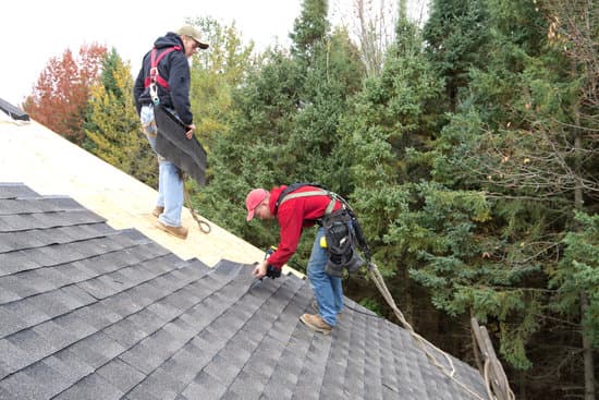 Professional roofing team on site